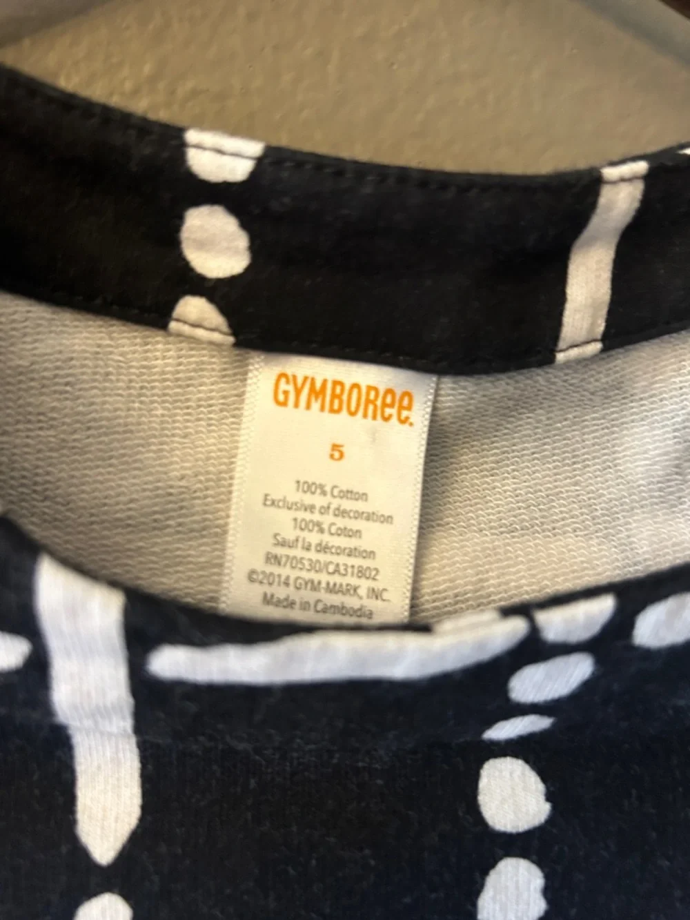 Gymboree girls 3/4 sleeve black/ white dress size 5
